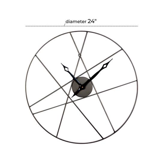 CosmoLiving by Cosmopolitan 24" Black Metal Contemporary Wall Clock